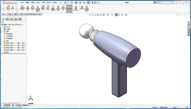 SolidWorks高级建模技巧,曲面分割命令,筋膜枪外观设计案例分享